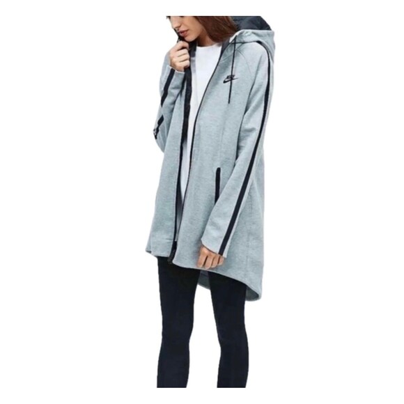 Nike Primaloft Tech Women's Gray Aeroloft Parka Down Filled Hoodie Jacket M - Picture 1 of 11